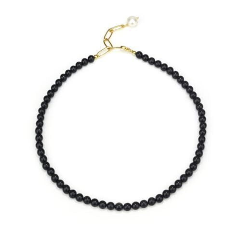 9724 Obsidian Necklace , Natural Healing Black Onyx Necklace